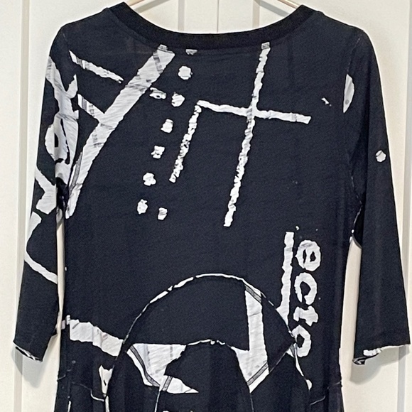 LAST CALL: RUNDHOLZ Black 2022 Graphic Lantern Dress Cotton Pockets NWT Sz M - Picture 8 of 11